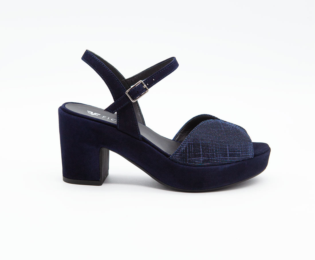 Figini - Sandali Platform con mascherina glitter Blu