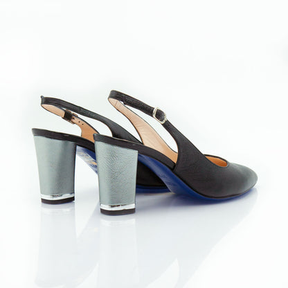 Figini - 7 cm heel black nappa slingback pump