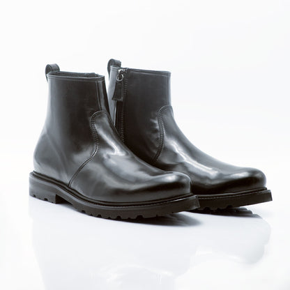 Figini - Black Nappa leather Ankle Boot with Gumlight