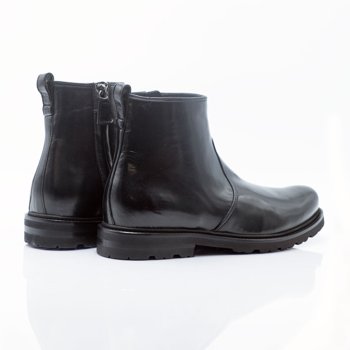 Figini - Black Nappa leather Ankle Boot with Gumlight