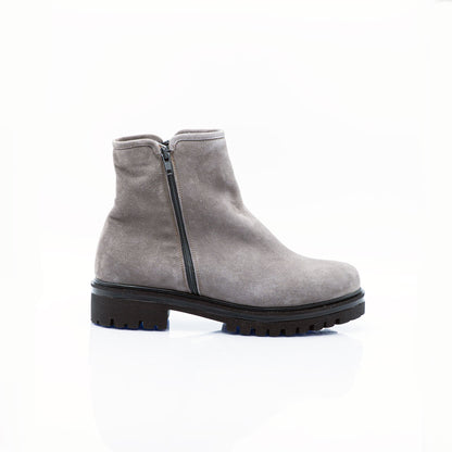 Figini- Taupe Suede Low Boot with Real 
Fur Lining