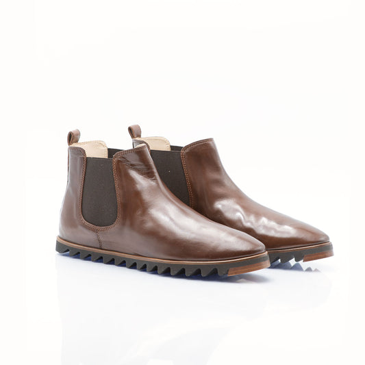 Figini- Brown Nappa Leather Flex Chelsea Boots