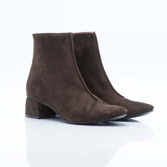 Figini-  Dark Brown Suede Ankle Boots, 4cm Heel