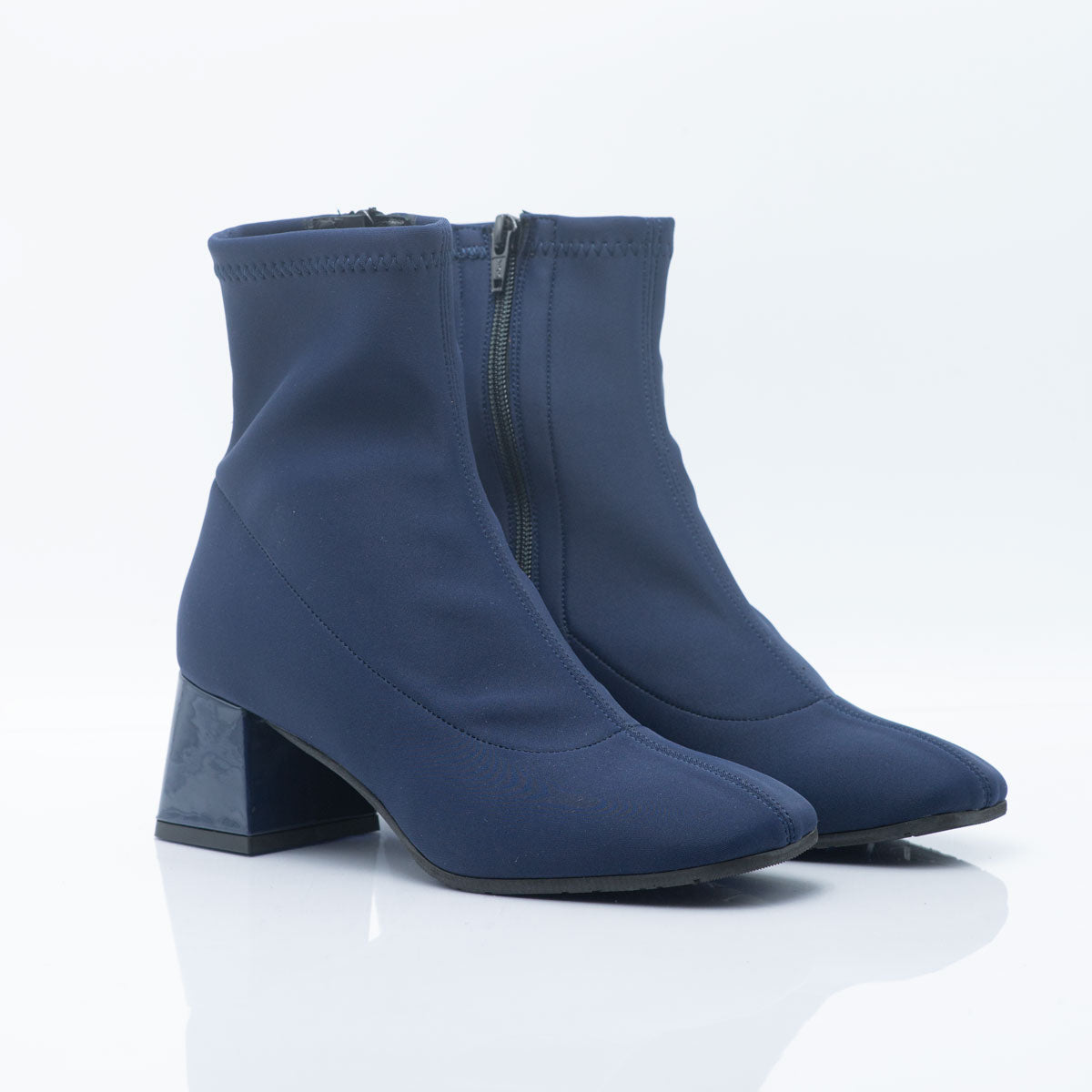 Figini - Blue fabric Ankle Boot with a laser-cut design.