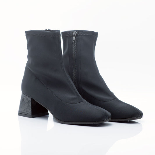 Figini - Black fabric Ankle Boot with a laser-cut design