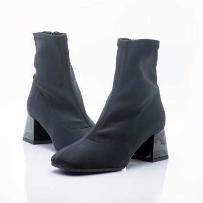 Figini - Black fabric Ankle Boot with a laser-cut design