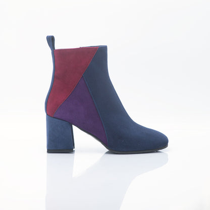 Figini - Blue, Purple and Red Ankle Boot In 3 textures with 7cm Heel