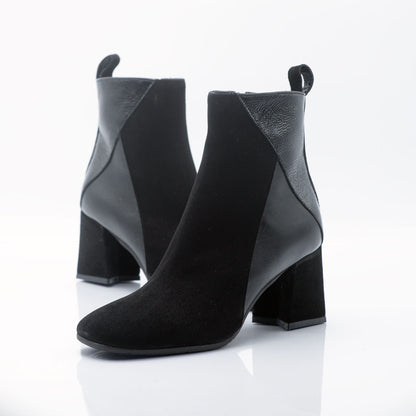 Figini - Black Ankle Boot In 3 textures with 7cm Heel