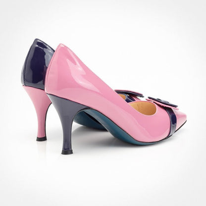 Figini - Décolleté Asimmetriche con tacco 7 cm in Vernice Rosa Viola - Figini Milano