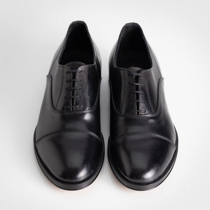 Figini - Francesina Oxford con suola in cuoio in vitello Nero - Figini Milano